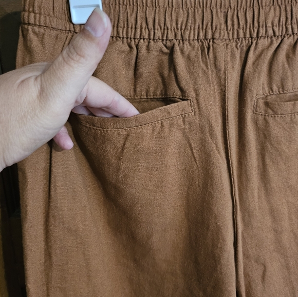Old Navy High Waisted Linen Blend Crop Pants Sisal Size M - Picture 10 of 14